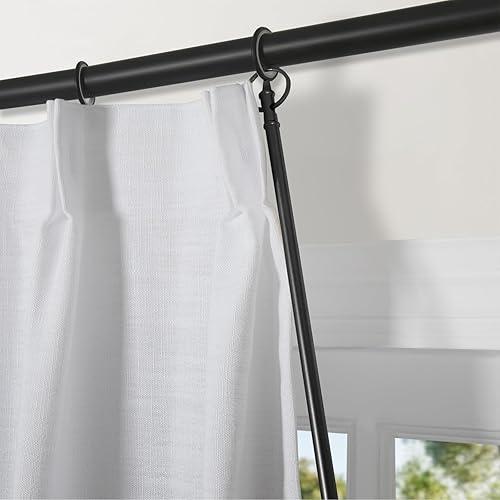 TWOPAGES Drapery Pull Wand 45 inch 1 Pack Black Metal Curtain Pull Rod for Opening and Closing Curtains Pull Wand for for High Hanging Drapes