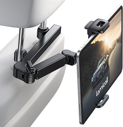 Lamicall Car Headrest Tablet Holder - [3 in 1 Extension Arm] Adjustable Tablet Car Mount for Back Seat, Gifts Road Trip Essentials for Kids, for 4.7-11" Device Like iPad Pro, Air, Mini, Galaxy, Fire — 8% off