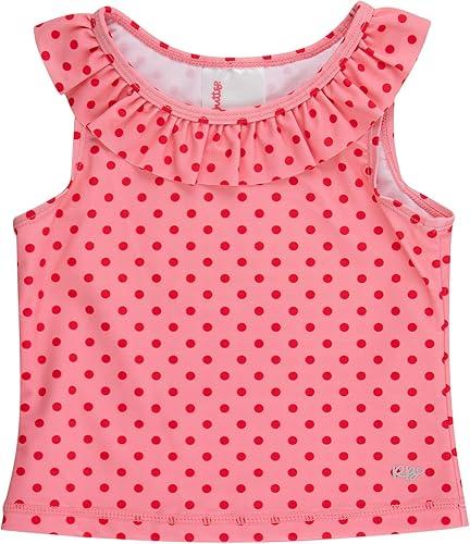 RuffleButts Girls UPF50+ Sun Protected Athletic Active Ruffle Stretch Tank Top