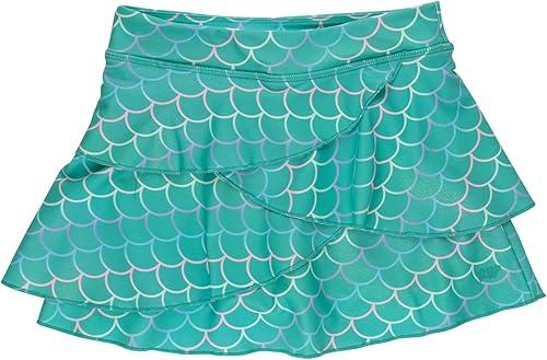 RuffleButts Girls UPF50+ Active Princess Tiered Skort