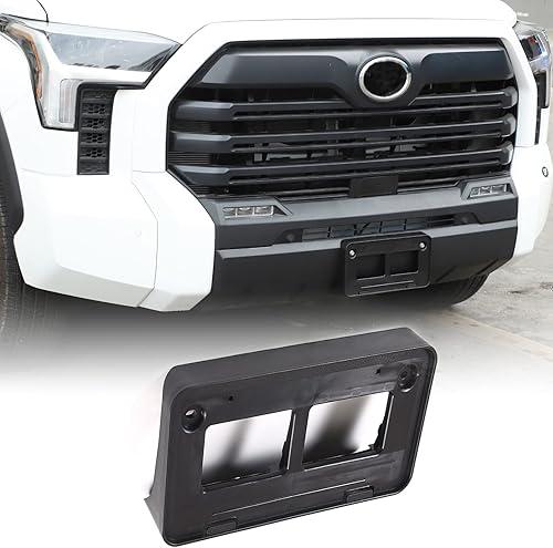 Front Bumper License Plate Bracket Compatible with Toyota Tundra 2022 2023 2024 2025 2026, ABS Tag Frame Front Bumper Mount Adapter, Tundra 2022 2023 2024 2025 2026 Accessories