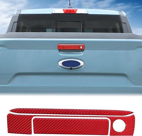 Aunginsy Rear Trunk Door Handle Trim Sticker Compatible with Ford Maverick 2022-2025, Soft Carbon Fiber Car Tailgate Grab Handle Liftgate Panel Scratch Protector Decorative Cover Exterior Accessories
