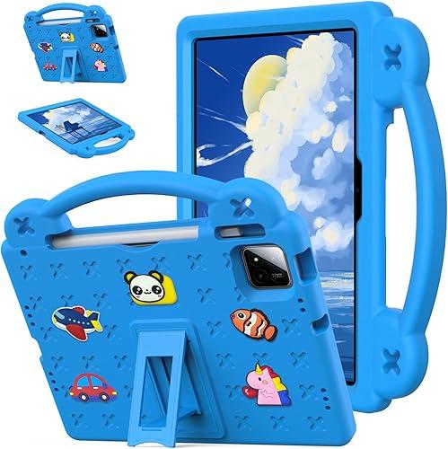 AKABEILA Compatible with Xiaomi Pad 7/Xiaomi Pad 7 Pro 11.2 inch 2024/Xiaomi Pad 8 2025 11.2 inch Tablet Case, Kids Friendly Universal Protective Case with Shoulder Strap & Stand Handle Sky Blue
