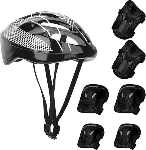 7pcs Adult Roller Skating Gear Set Knee Pads Elbow Pads Gloves Helmet Skateboard Protective Gear (Adult Version)