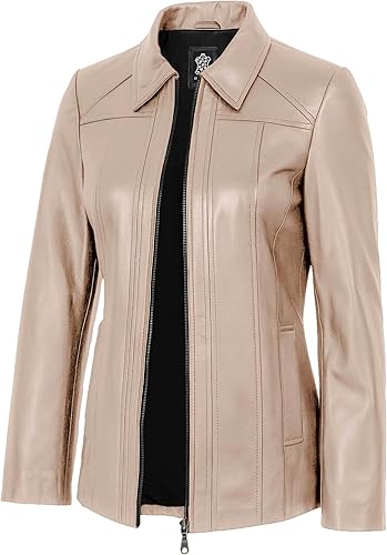 Women's Real Lambskin Leather Coats - Casual Style Long Genuine Leather Jackets for Women — 5% off