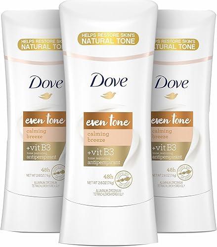 Dove Even Tone Antiperspirant Deodorant Stick Apple Blossom & Mango Butter 3 Count For Uneven Skin Tone 2.6 oz