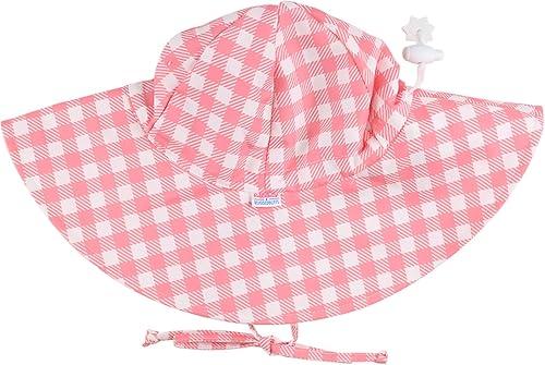 RuffleButts Baby-Girls Sun Hat Floppy Wide Brim UPF 50+ - Baby Sun Hat with Sun Protection