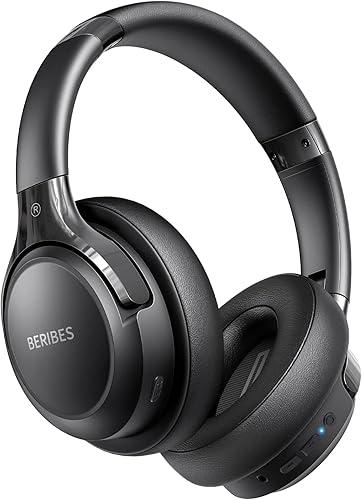 BERIBES Bluetooth Headphones Over Ear, 65H Playtime and 6 EQ Music Modes Wireless Headphones with Microphone, HiFi Stereo Foldable Lightweight Headset, Deep Bass for Home Office Cellphone PC Ect. — 31% off