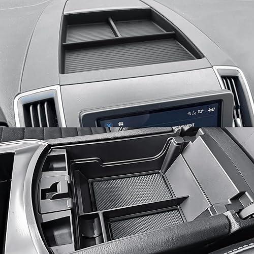 CDEFG 2Pcs for 2021-2024 Edge Center Console Organizer for 2021-2024 Ford Edge Accessories Middle Console Organizer & Dash Storage Dashboard Behind-Screen Tray