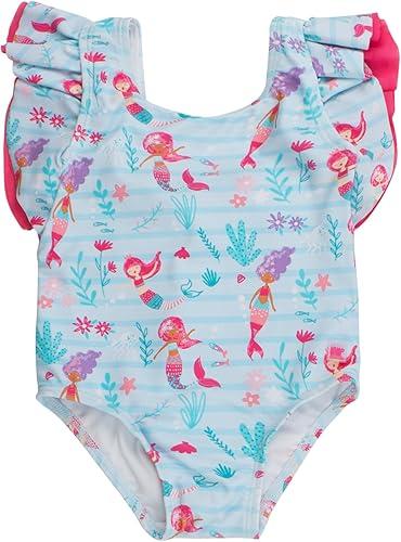 RuffleButts® Baby/Toddler Girls Ruffle Strap One Piece Swimsuit w/UPF 50+ Sun Protection