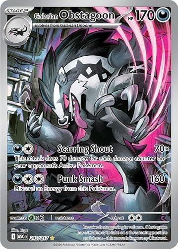 Pokemon - Galarian Obstagoon 245/217 - Ascended Heroes - Illustration Rare - Foil - Single Card