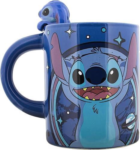 Jerry Leigh Lilo & Stitch 17oz Mug with Sculpted Stitch Critter