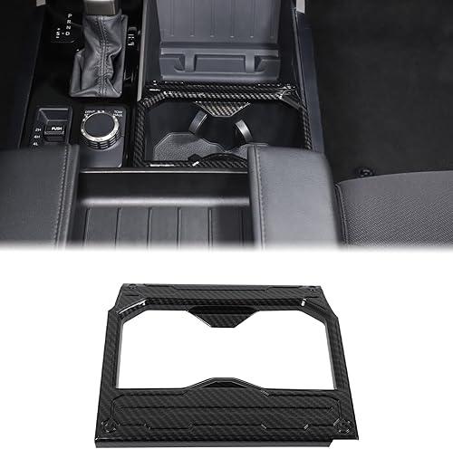 Upgraded Front Seat Central Armrest Cup Holder Cup Frame Trim Cover Compatible with Toyota Tundra/Sequoia 2022-2025, Center Console Gear Shift Box Cupholder Panel Decoration Accessories, Mecha Style