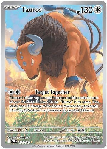 Pokemon - Tauros 096/086 - Chaos Rising - Full Art - Illustration Rare - Foil Single Card
