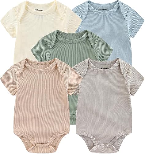 Kiddiezoom Newborn Baby Unisex Cotton One-Piece Bodysuits Baby Gift 5-Pack Baby Clothes — 23% off