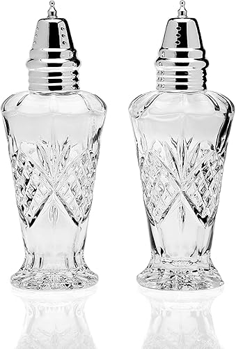 Godinger Dublin Salt and Pepper Shaker Set, Clear