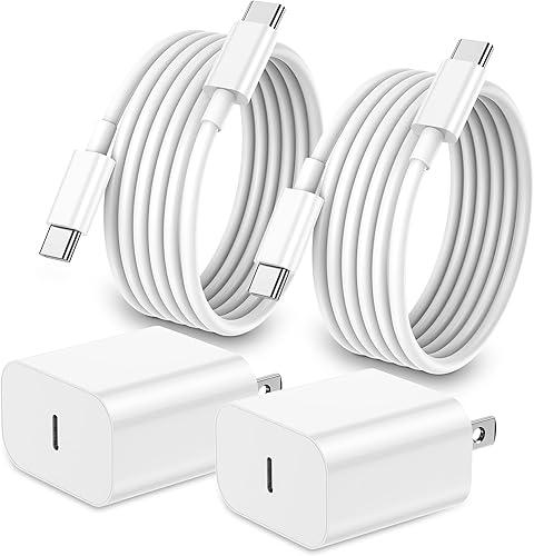 iPhone 17 16 15 Charger Fast Charging,2Pack 20W Apple iPad USB C Wall Chrager Block with 6FT USB C to C Cable for iPhone 17/Pro/Pro Max/17 Air/ 16/16 Pro/16 Pro Max/15/Plus/Pro/Pro Max (White) — 23% off