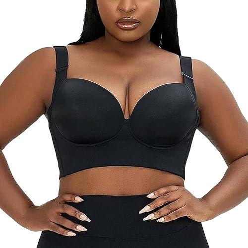 JOFOW Women's Shapedly Bra Back Smoothing Push Up Sexy Plus Size Fashion Underwire Push Up Bra