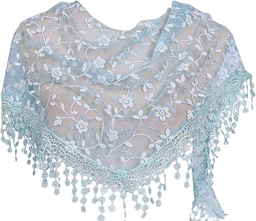 BLESSUME Medieval Headscarf Wimples Women Triangle Veil Classic Mantilla Soft Lace Chapel Veil