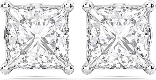 Certified 2-5 Carat Princess Cut Diamond Stud Earrings for Women – Push Back Solitaire Princess Diamond Studs in 10K, 14K & 18K Gold – Rose, White and Yellow Gold