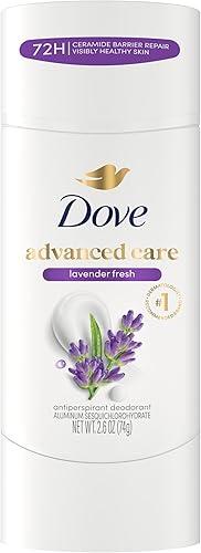 Dove Advanced Care Antiperspirant Deodorant Stick Lavender Fresh for Helping Repair Skin Barrier After Shaving, with 72-Hour Sweat & Odor Protection, 2.6 oz