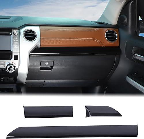 Aunginsy Central Control Dashboard Panel Strips Trim Compatible with Toyota Tundra 2014-2021 Pickup Truck Center Console Dash Board Molding Panel Decorative Cover Protection ABS Interior Accessories