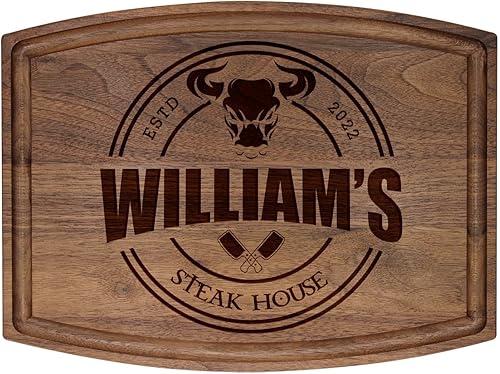 Custom Engraved Wood Cutting Boards For Men, Dad or Grandpa - A Gift For Birthday, Father's Day, Anniversary and Christmas - Long Lasting Customized Gift Idea For All Men Who Loves Bbq