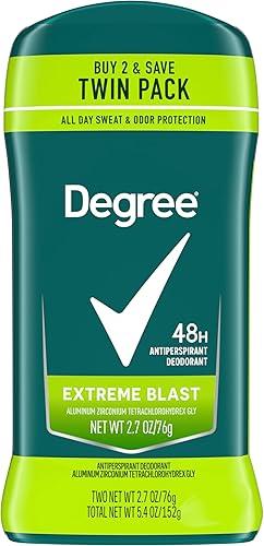 Degree Men Original Protection Antiperspirant Deodorant Extreme Blast Twin Pack 48-Hour Sweat and Odor Protection Antiperspirant For Men 2.7 oz
