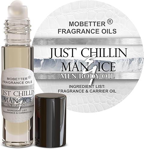 MOBETTER FRAGRANCE OILS Just Chillin Man & Ice Men Cologne Body Oil 1/3 oz roll on Glass Bottle