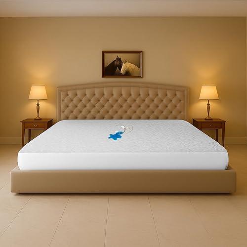 SGI Bedding Waterproof Florida King 80" x 108" Extra Large Bed Mattress Pad Cover, 15" Deep Pocket, Soft Noiseless & Breathable Fitted Sheet Style Mattress Protector – White