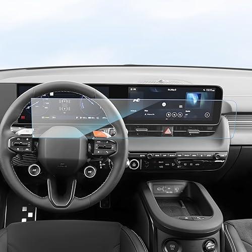 SKTU for 2025 2026 Ioniq 5 Accessories Screen Protector for 2025+ Ioniq 5/Ioniq 5 N 12.3-Inch Instrument & 12.3-Inch Navigation Screen 2025 2026 Ioniq 5 N Accessories Tempered Glass [9H Hardness, Ultra Clear, Anti-Glare&Scratch]
