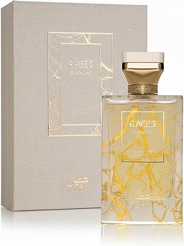 Jo Milano Raees Blanche Eau De Parfum Spray | 3.4 oz (100ml) | Almond, Vanilla, Sweet, Fruity, Fresh, Powdery Scent | Long Lasting Fragrance for Men and Women (Unisex)