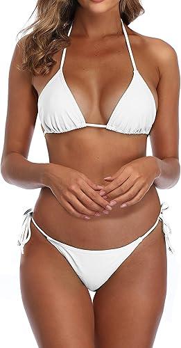 SHERRYLO Thong Bikini Swimsuit for Women Brazilian String Bikinis Thongs Bottom Triangle Top Bathing Suits Sexy Swimsuits
