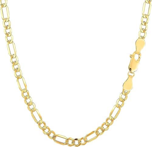 Jewelry Affairs 14K Yellow Gold Filled Figaro Chain Necklace, 3.2 mm