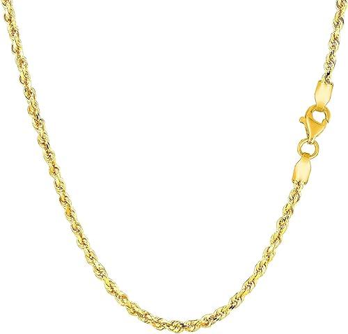 Jewelry Affairs 14K Yellow Gold Filled Solid Rope Chain Necklace, 2.1mm