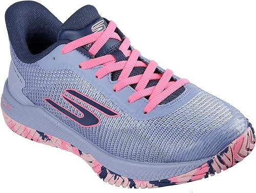 Skechers Women's Viper Court Pro 2.0 Trainers, Gray Synthetic Textile Lavender Trim, 8 US