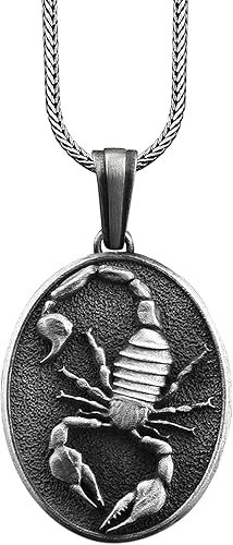 BySilverStone - Scorpion Necklace for Men, Stylish Horoscope Pendant Gift Jewelry in Silver
