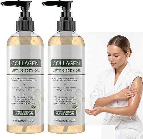Collagen Lifting Body Oil (Pack of 2) - Advanced Skin Tightening & Firming Formula - Anti-Aging Face & Body Oil for Wrinkles - 2 x 3.8 FL.OZ