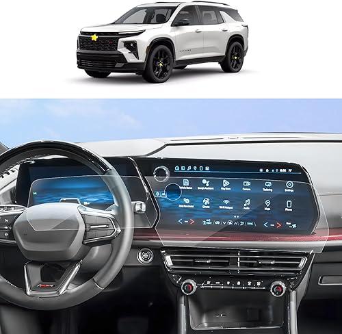 SKTU 4Pack 2024 2025 2026 Chevy Traverse Screen Protector for 2024 2025+ Chevrolet Traverse/ Chevrolet Blazer EV 17.7In Navigation+11In Instrument Screen 2024 2025 2026 Chevy Traverse Accessories [Ultra Clear, Anti-Scratch&Glare]