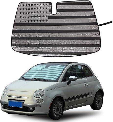 Windshield Sunshade Compatible with Fiat 500 2010-2024 ，Front Window Sun Visor Protector,UV Protection Heat Insulation Windshield Sun Shade (Style B)