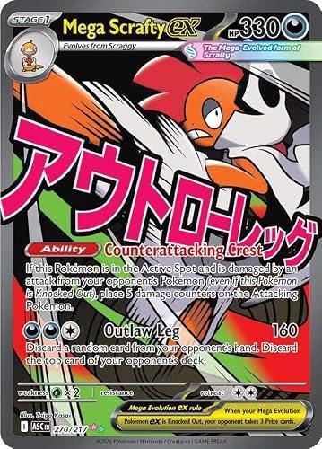 Pokemon - Mega Scarfty ex 270/217 - Ascended Heroes - Full Art - Attack Rare - Foil - Single Card