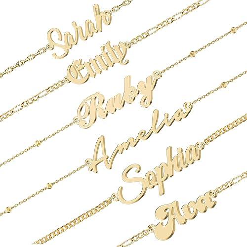 Personalized Name Bracelet or Anklet, Custom Name Jewelry Gift for Women and Men, Meaningful Nameplate Gift for Mom Wife Girlfriend Daughter Boyfriend Husband Dad