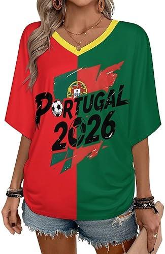2026 Soccer Cup Women's V Neck Tshirt Summer of Soccer Loose Fit Short Sleeve Shirt Novelty Printed Tops