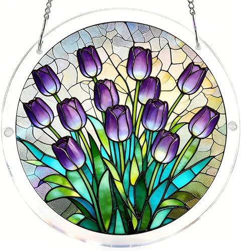 Acrylic Puzzle Suncatcher for Adults, Stained Glass Window Hanging, DIY Irregular Jigsaw Puzzle Kit, Acrylic Suncatcher Home Decor, Garden Decor, Birthday Mothers Day Women Mom
