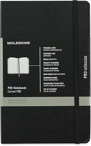 Moleskine Professional Notebook, Large, Black, Hard Cover (5 x 8.25)