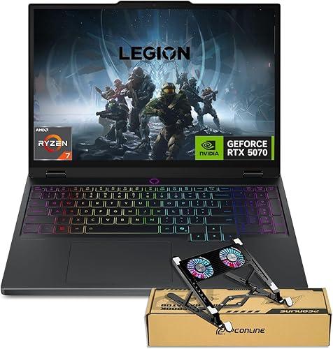 Lenovo Legion 5 Gen 10 RTX 5070 Gaming Laptop, 15.1" WQXGA 165Hz, AMD Ryzen AI 7 350, 32GB DDR5 RAM, 1TB SSD, RGB Backlit KB, RJ-45, Wi-Fi 6, Bundle with PCO Laptop Cooler, Black, Windows 11 Home