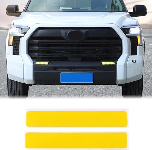 Aunginsy Front Fog Light Tint Film Trim Compatible with Toyota Tundra 2022-2026, Car Front Fog Lamp Panel Precut Vinyl Decals Decorative Sticker Wrap Overlay Yellow Transparent Protector Accessories