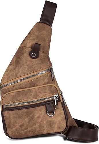 Relang Sling Bag for Women Crossbody, Leather Cross Body Fanny Packs for Women, Trendy Chest Bag for Travel and Daily Use