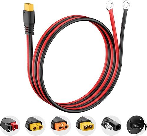 XT60 Male to O Ring Terminal Cable,More Than 8A 10AWG Extension Cable Compatible with Lipo Batterie (XT60 Male, 3FT, 10AWG)