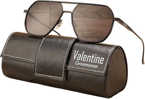 Engraved Groomsmen Sunglasses with Leather Glasses Case, Personalized Groomsmen Gifts, Trendy Best Man Proposal Idea, Father Gift
